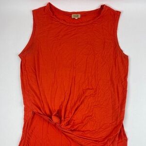 Piko 1988 Tank Top Womens Small Orange Knot Front Sleeveless